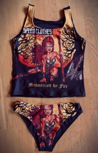 My Art on a spandex top & bottom from Speed Clothes 